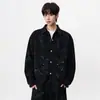 Jaqueta-camisa tie-dye de manga comprida estilo retrô americano da moda para homens, nova moda outono e inverno, camisa solta e estilosa com gola de lapela para homens