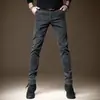 Pantalones Casuales de Pana con Forro de Polar de Otoño para Hombre, Marca de Moda, Corte Entallado, Pierna Estrecha, Elásticos, Ligeros para Negocios, Pantalones de Pana para Hombre