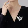 Exquisito Broche Doble Cisne Full Diamante para Mujer, Elegante de Moda, Diseño de Corsage de Perla, Pin para Traje, Accesorios para Abrigo