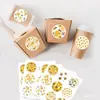 Hk092-T Pegatinas Redondas Decorativas de Abejas, Sellos Adhesivos para Sobres de Tarjetas de Felicitación, Pegatinas Decorativas de Flor de Miel