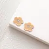 Outono e Inverno Mini Etiqueta Maillard Desenho Animado Marca Bordado Flor Acessórios de Cabelo Adesivo de Tecido DIY Joias Feitas à Mão Etiqueta de Tecido Decorativa