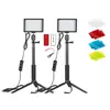 Luz de Relleno Cuadrada Tricolor con Filtros de Color Intercambiables, Luz para Fotografía de Video Transmisión en Vivo LED con Atenuación Continua