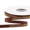 En stock Cinta de Hilo con Letras Inglesas Bronceadas de 1 CM Flor Cinta Decoración de Pastel Regalo Hecho a Mano DIY Cinta de Alta Densidad