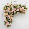 Conjunto de Parede de Flores Artificiais Transfronteiriça e Arranjo de Mesa para Decoração de Fundo de Corredor de Casamento, Flores para Decoração de Eventos de Banquete em Hotel