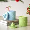 Molde de Resina DIY Árvore de Natal em Relevo Floco de Neve Rena Cilindro Caixa de Armazenamento Molde de Silicone Atacado