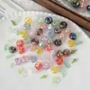 Cuentas redondas de acrílico iridiscente, cuentas sueltas coloridas de luz suave con agujero pasante, cadena para teléfono hecha a mano DIY, pulsera, accesorios de joyería, cuentas sueltas