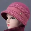Chapéu de Velho Chapéu de Inverno Infantil com Forro de Lã Quente Chapéu de Tricô de Vovó Espessado Versátil Chapéu de Bacia de Mãe Chapéu de Lã de Velha