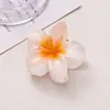 Grampos de Cabelo de Plumeria Coloridos Europeus e Americanos Transfronteiriços, Presilhas de Flor Gradiente de Alta Qualidade, Presilhas de Tubarão para Rabo de Cavalo na Parte de Trás da Cabeça