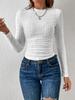 Moda Femenina Nueva Primavera/Verano 2026 Aliexpress Camiseta Simple Versátil Elegante Reductora de Edad Ajustado Manga Larga