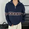 Conjunto Otoño/Invierno: Suéter de Media Cremallera para Mujer, Modelo Nuevo 2026, Camisa Base de Punto de Alta Gama con Diseño Elegante