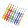 Nuevo Juego de Ganchillos de Plástico de Colores Caramelo, Herramientas para Tejer con Hilo, Ganchillos de Óxido de Aluminio de Cabeza Única de Colores