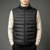 Colete Acolchoado Masculino Outono Inverno Novo Leve Gola Alta Dupla Face Sem Mangas Algodão Colete Colete Jaqueta