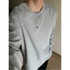 Camiseta de Manga Larga con Cuello Cleanfit Estilo Hong Kong para Hombre Otoño e Invierno Sudadera Americana Holgada Casual Camisa para Capas Interiores para Hombre