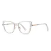Gafas de estilo coreano rosa té anti-luz azul 3150 aro dorado TR montura óptica de moda esencial para cara grande espejo liso simple