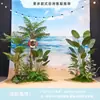 Cenário de Montagem de Evento com Tema de Verão Display de Loja em Shopping de Verão Decoração de Prancha de Surf Fundo de Decoração com Placa Kt