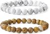 Amazon Europa y América Venta Caliente Transfronteriza Piedra Natural 8mm Pulsera para Pareja para Hombre y Mujer Juego Pulsera Ojo de Tigre Turquesa Joyería
