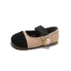 Sapatos Infantis Boca Rasa Sapatos Pequenos de Couro para Meninas Pequenas 2026 Primavera e Outono Novo Estilo Sapatos de Solado Único para Crianças Pequenas e Médias Mocassins Infantis com Solado Macio