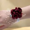 Ramillete de muñeca para novia, damas de honor, grupo nupcial, ramillete de muñeca, ojal, recuerdos de fiesta, flores de muñeca para baile infantil