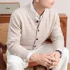 Comércio eletrónico transfronteiras: Coleção Outono/Inverno 2026 - suéter cardigã masculino espesso, malha de manga comprida, estilo casual