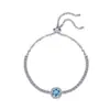 Pulsera de plata esterlina S925 pulsera de moissanita colorida para mujer pulsera de gypsophila fabricantes transfronterizos joyería al por mayor