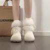Botas de Neve Estudantis para Mulheres, Antiderrapantes, Novo Modelo 2026, Botas de Neve Forradas com Lã e Espessadas para Meninas, Sapatos de Algodão Peludos de Inverno para Mulheres