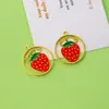 Círculo de Frutas Transfronteiriço Cereja Melancia DIY Liga de Zinco Pingentes de Acessórios com Aplicação de Óleo Brilhante Brincos Pingente Chaveiro Pingente