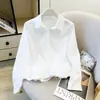 Camisa de Manga Larga con Volantes Dulce Estilo Universitario Suelta y Versátil de Alta Gama Estilo Coreano Nuevo Estilo Primavera para Mujer