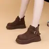 Botas Cortas de Gamuza Antideslizantes, Forradas de Polar, Estilo Nuevo de Invierno 2026 para Mujer, Botas Tipo Martin Versátiles y Elegantes, Botas Birkenstock de Suela Gruesa para Mujer