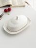 Plato cuadrado de cerámica con relieve para calentar en microondas con tapa, venta al por mayor