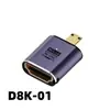 Adaptador HDMI 8K de Alta Definición Macho a Hembra Tipo Codo Tipo C Tipo D TV Computadora Proyector Pantalla Tipo U Proyección Uhd2.1