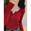 Camiseta térmica negra para mujer, otoño/invierno, suéter de punto de cuello en V de alta gama, capa interior elegante, top ajustado