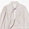 Comercio Exterior Transfronterizo Ropa de Mujer Verano 2026 Nuevo Estilo Europeo y Americano Moda Camisa Rayada con Decoración de Lazo 2569/635