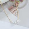 [acero de titanio de cuerpo completo] Versión coreana de collar de perlas simple no se desvanece nicho femenino de alta calidad collar de clavícula chapado en oro
