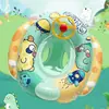 Flotador de Natación de Dibujos Animados con Lentejuelas Transfronterizo, Anillo Flotador Inflable de PVC Engrosado para Axilas de Adultos y Niños