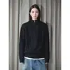 Suéter Pulôver Meia-Zip Diário para Ir ao Trabalho, Roupa Quente e Preguiçosa de Inverno, Tricô Solto Moderno Coreano