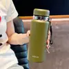 Copo Térmico Simples de Grande Capacidade para Estudantes, Caneca de Café com Aparência Sofisticada, Copo de Água Portátil para Escritório com Separação de Chá e Água para Homens