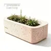 Caixa de flores de arte em terrazzo quadrada especializada para complexos comerciais, decoração de paisagismo de plantas verdes externa altamente decorativa
