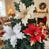 Cruz 30cm Veludo Lantejoula Simulação Flor de Natal Enfeites para Árvore de Natal Guirlanda Acessórios Decoração de Festa