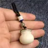 Raíz de Bodhi Tallado Flor de Loto Raíz de Loto Hoja de Loto Bolsa de la Suerte Colgante Pequeño Creativo Llavero Cadena de Teléfono Móvil Colgante