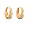 Aogu Amazon Mais Vendido Moda Retrô Cobre Banhado a Ouro 18K Brincos de Zircônia para Mulheres, Nicho Luxo Leve High-End Novos