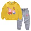 Conjunto de Dos Piezas para Niños Estilo Coreano con Globos, Suéter y Pantalones, Traje de Algodón con Mangas Largas de Cerdito, Primavera y Otoño 2023