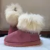 2026 Novo Modelo Botas de Neve para Mulheres, Botas de Neve de Cano Médio, Sapatos de Algodão, Venda por Atacado de Botas, Botas de Neve com Pele Sintética de Raposa, Exportação para Mulheres