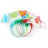 Venda Direta da Fábrica Faixa de Cabelo Cabeça de Borboleta com Flor de Tecido a Laser, Faixa de Cabelo de Desenho Animado Coração de Pêssego Flor de Ameixa para Crianças, Vários Estilos e Cores Disponíveis