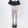 Calcetines de Terciopelo Hasta la Rodilla Primavera y Verano Jk Negro de Oficina Estilo Japonés Mary Jane Lolita Calcetines Largos Versátiles para Mujer