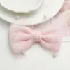 Accesorios DIY de Malla Cuadros Dulces con Lazo de Perlas para Fundas de Teléfono, Bolsos, Ropa, Productos Semiacabados y Materiales