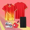 Uniformes de Tenis de Mesa Personalizados Directo de Fábrica Impresión Digital Todo en Uno Adultos Niños Competición Entrenamiento Jerseys Transpirables de Secado Rápido