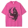 [Transfronterizo 230g] Camiseta Estampada para Hombre con Gráfico de Calavera Camiseta Casual Street Wear Algodón Top para Hombre