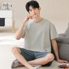 Pijama Modal Masculina Verão 2025 Nova Casual Masculina Verão Manga Curta Shorts Fina Conjunto de Roupa de Casa