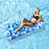 Nueva Fila Flotante Inflable de PVC para Exteriores con Patrón de Hoja Acuática Fila Flotante con Agujero para Hoja Sillón Flotante de Agua para Adultos