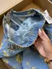 Jeans de Jacquard Floral Retro Americano para Hombre Otoño Elegantes Pantalones de Gama Alta Sueltos Rectos Casuales Largos
